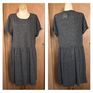 Top shop charcoal grey heather short sleeve T shirt dress size 12